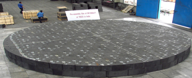 Semi-graphite carbon brick for 1080 m³ B.F.
