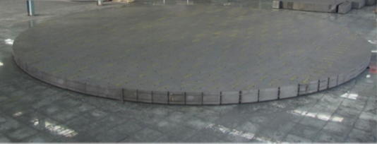 pre-assembly site of highconductivity carbon brick forBF 4500m³ bottom at BaotouSteel in Neimenggu